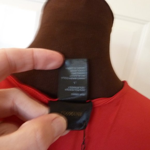 BLVD Collection Women's Red Dress with Peek-a-boo Sides, Long Sleeve - Picture 6 of 8